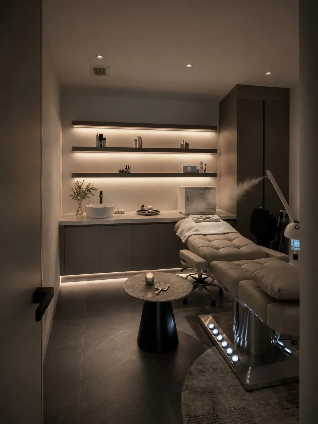 Private facial treatment room at ESTÉ by Agnesta